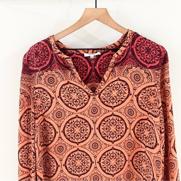 Tyler Boe Mahala Reese Silk Tunic Orange Size Medium - Picture 3 of 6